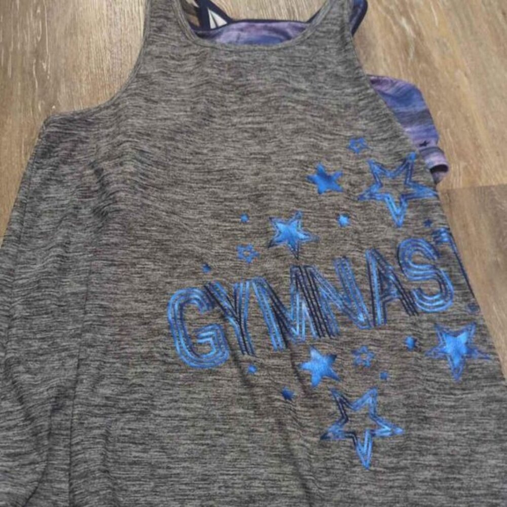 JUSTICE girls gymnastics active top girls size 20 plus gray activewear‎
